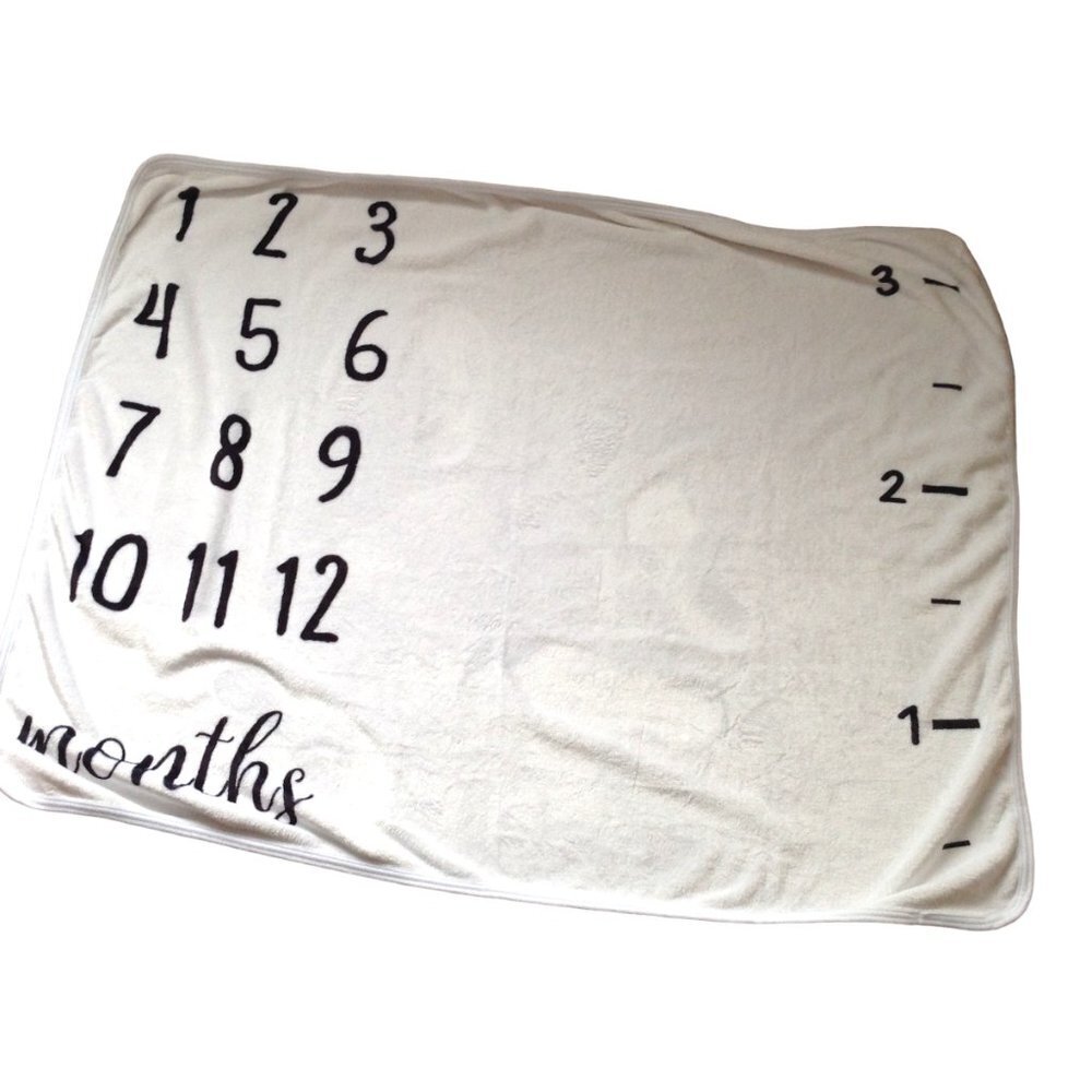 Milestone Baby Blanket Bath Towel Bathtime Monthly  Growth Chart